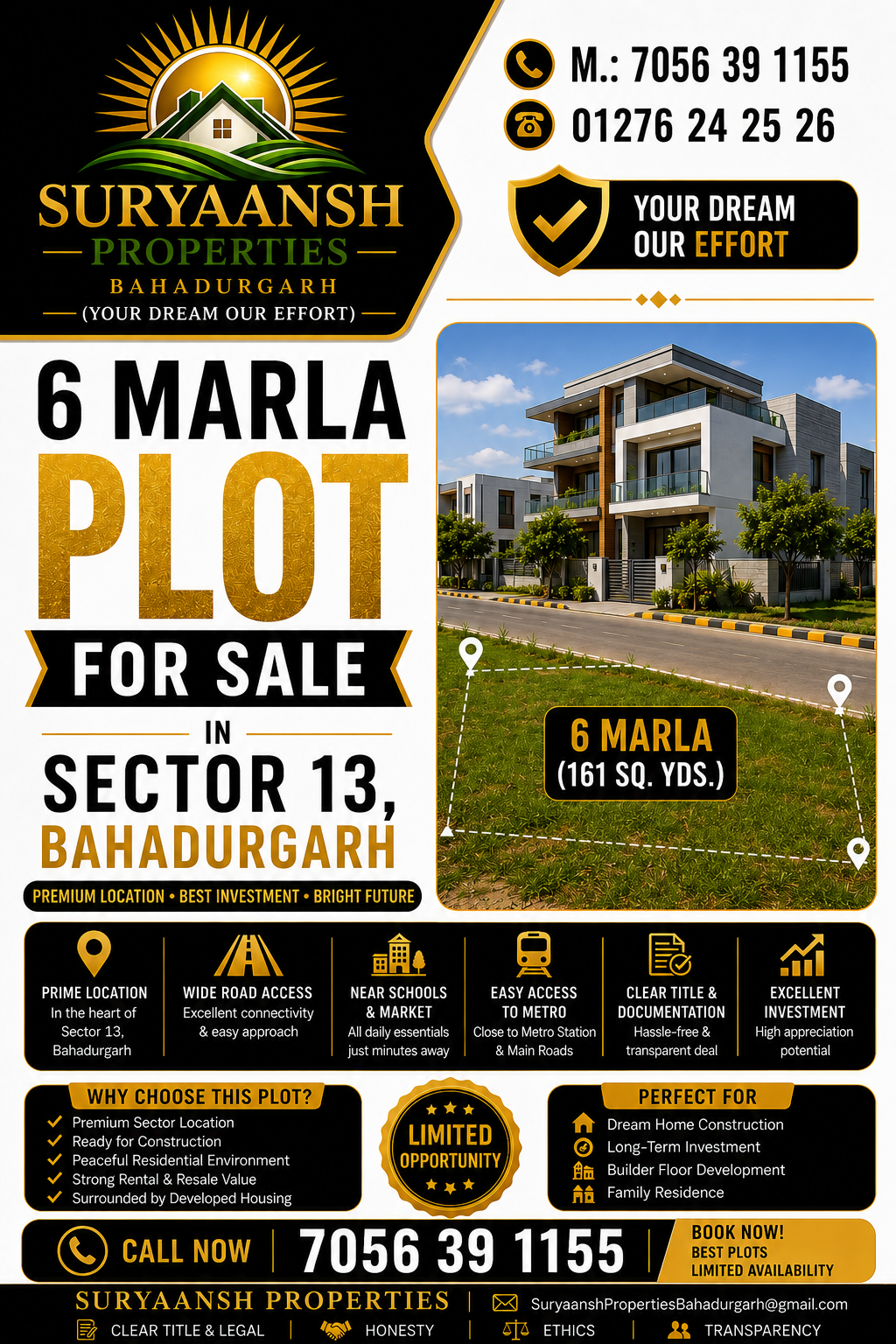 6 Marla Plot For Sale in Sector 13 Bahadurgarh